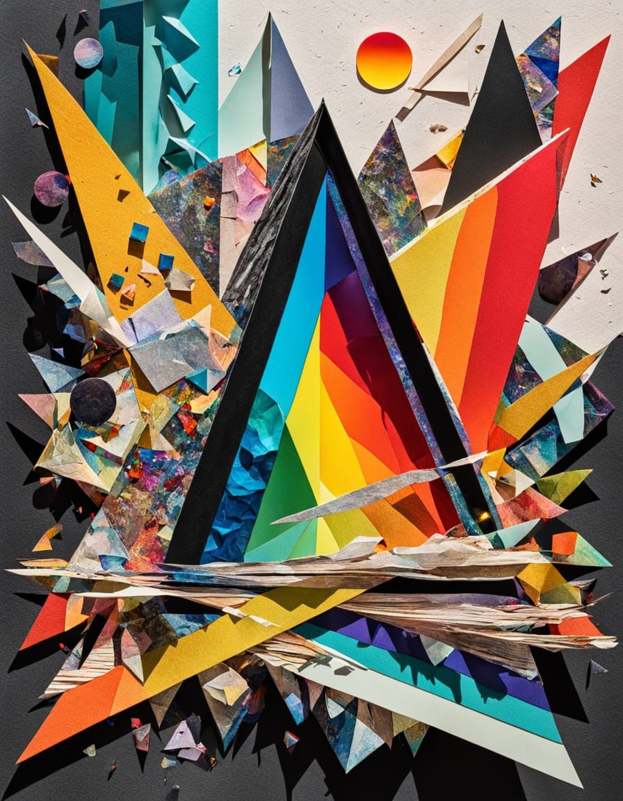 Prism Light Spectrum Collage Art