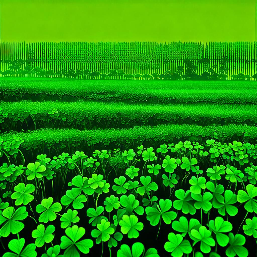 Hyperrealistic Green Clover Field in 8K 3D