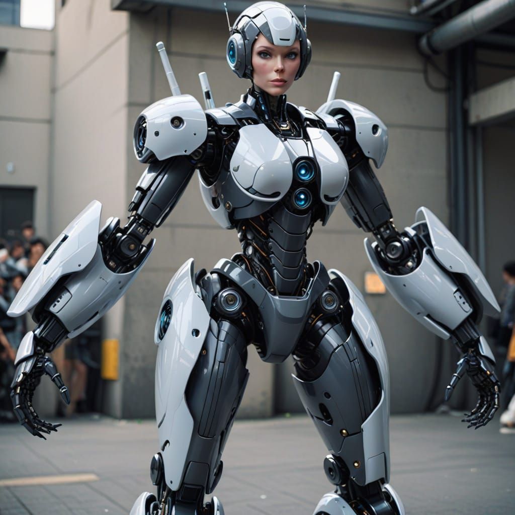 Stylized Humanoid Robot with Feminine Features