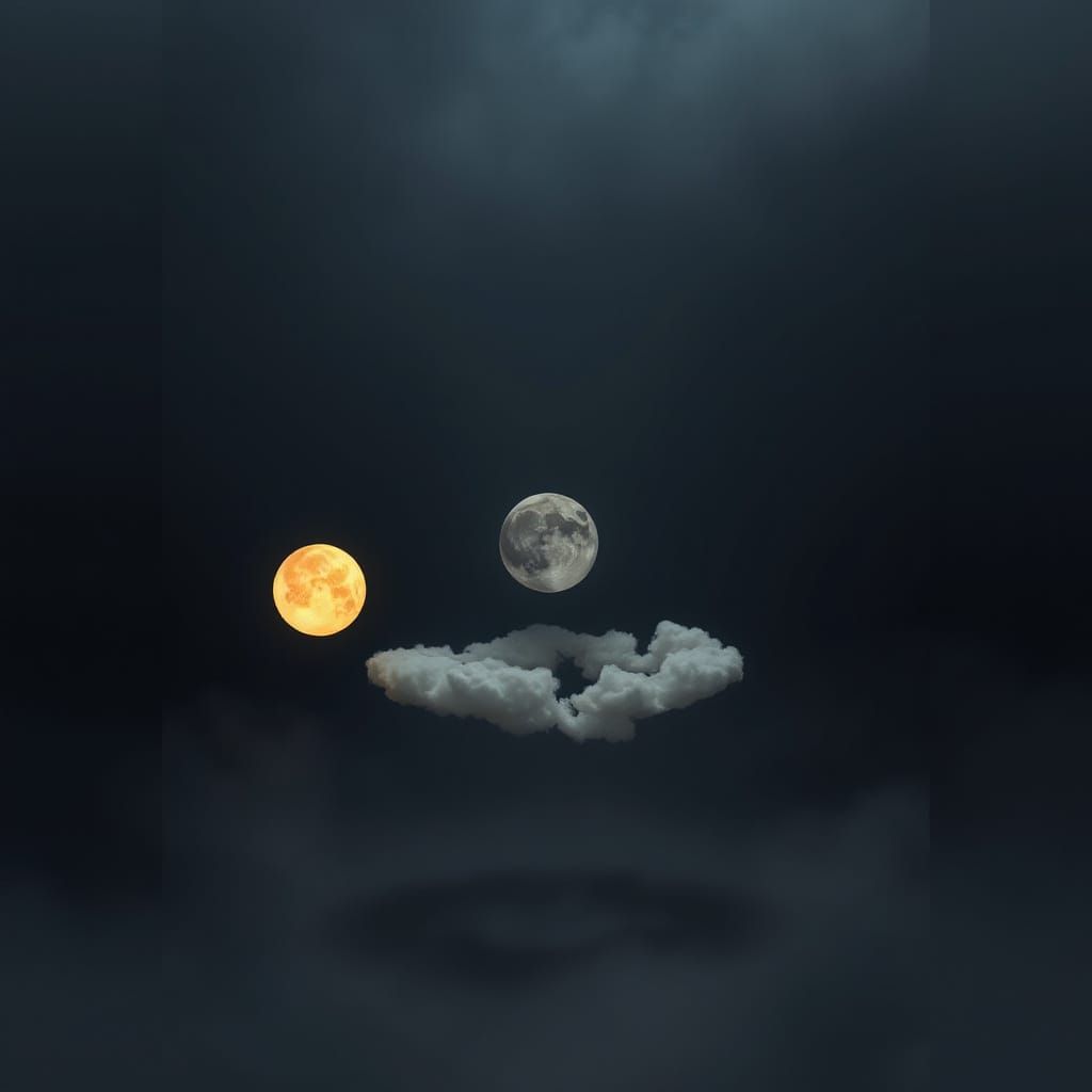 Celestial Encounter in Eerie, Dreamlike Atmosphere