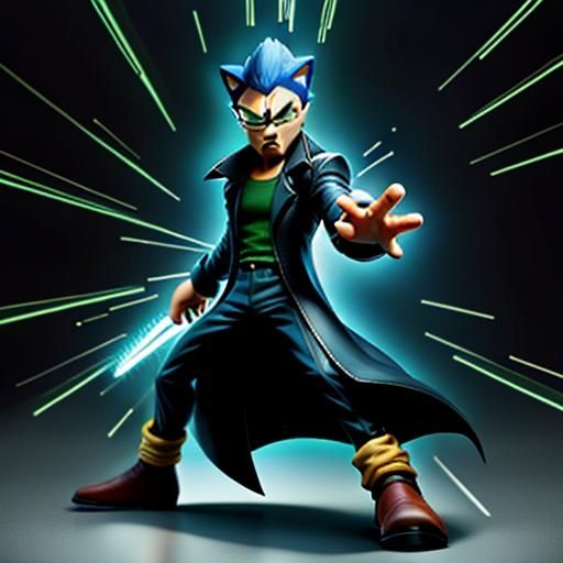 Sonic the Hedgehog as Neo in Simple Art