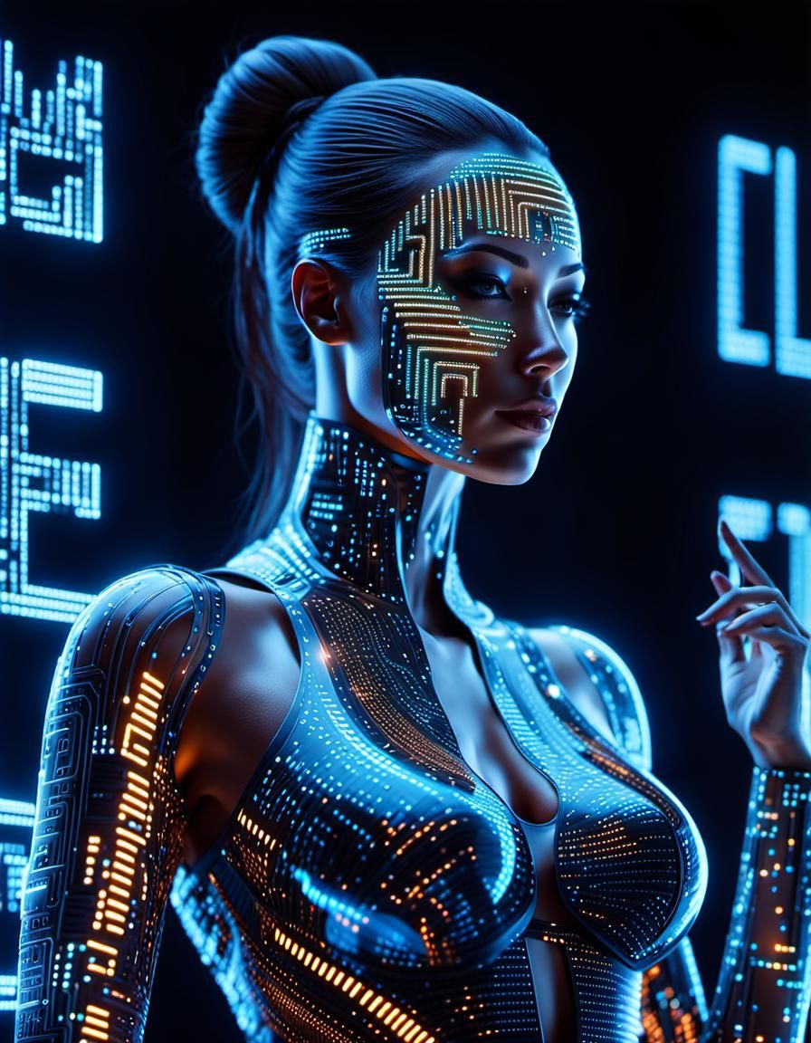 Electronic Internet Avatar: Hyperdetailed Digital Art