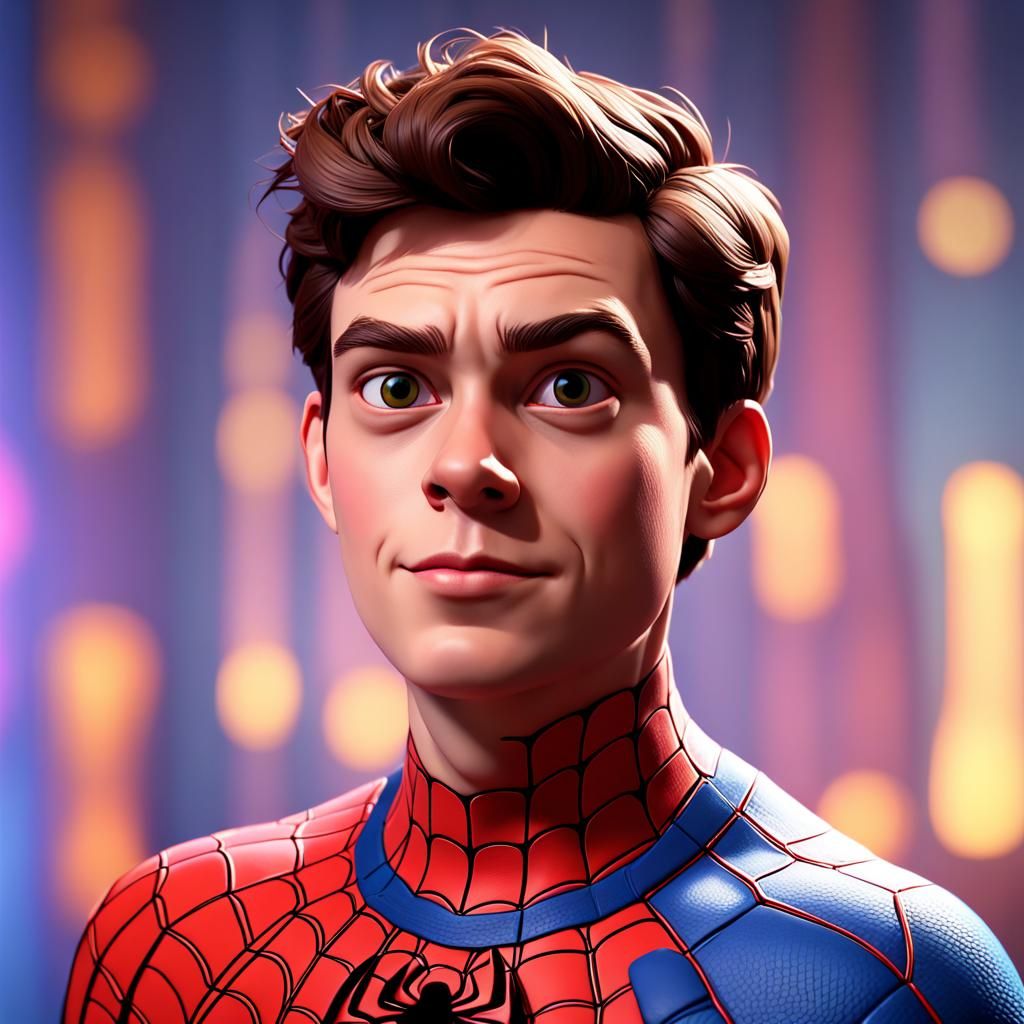 Peter Parker in Pixar Style 3D Art
