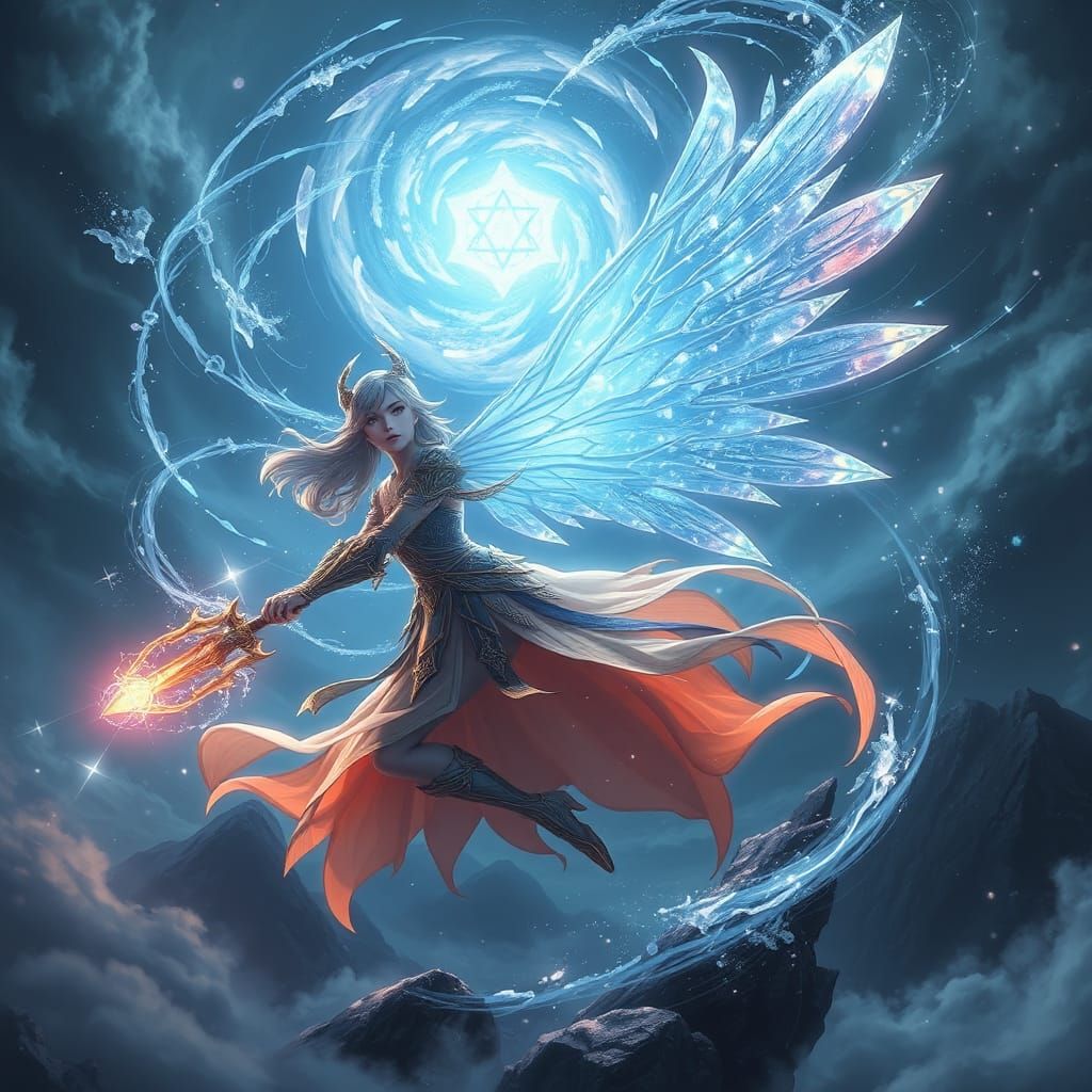 Ethereal Fairy Yukikaze Conjuring Icy Energy