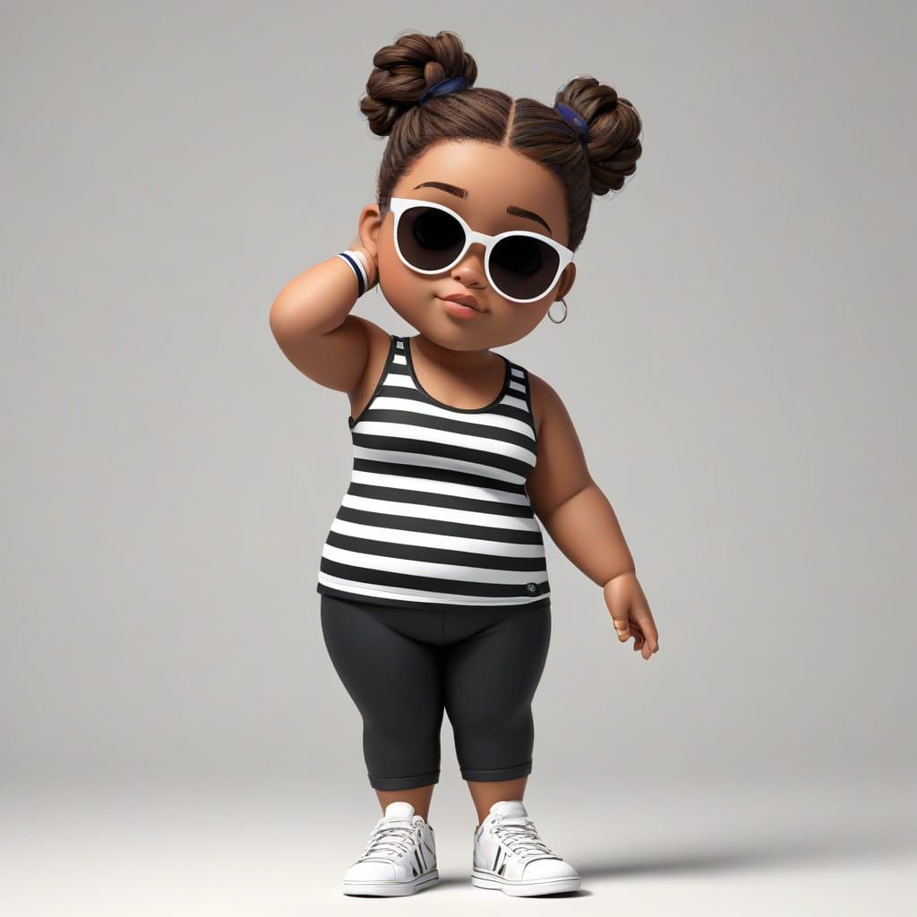 Sassy Black Girl Celebrates Summer Vibes in Digital Art