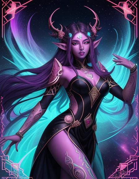 Jade Elf Radiating Neon Beauty in Blacklight