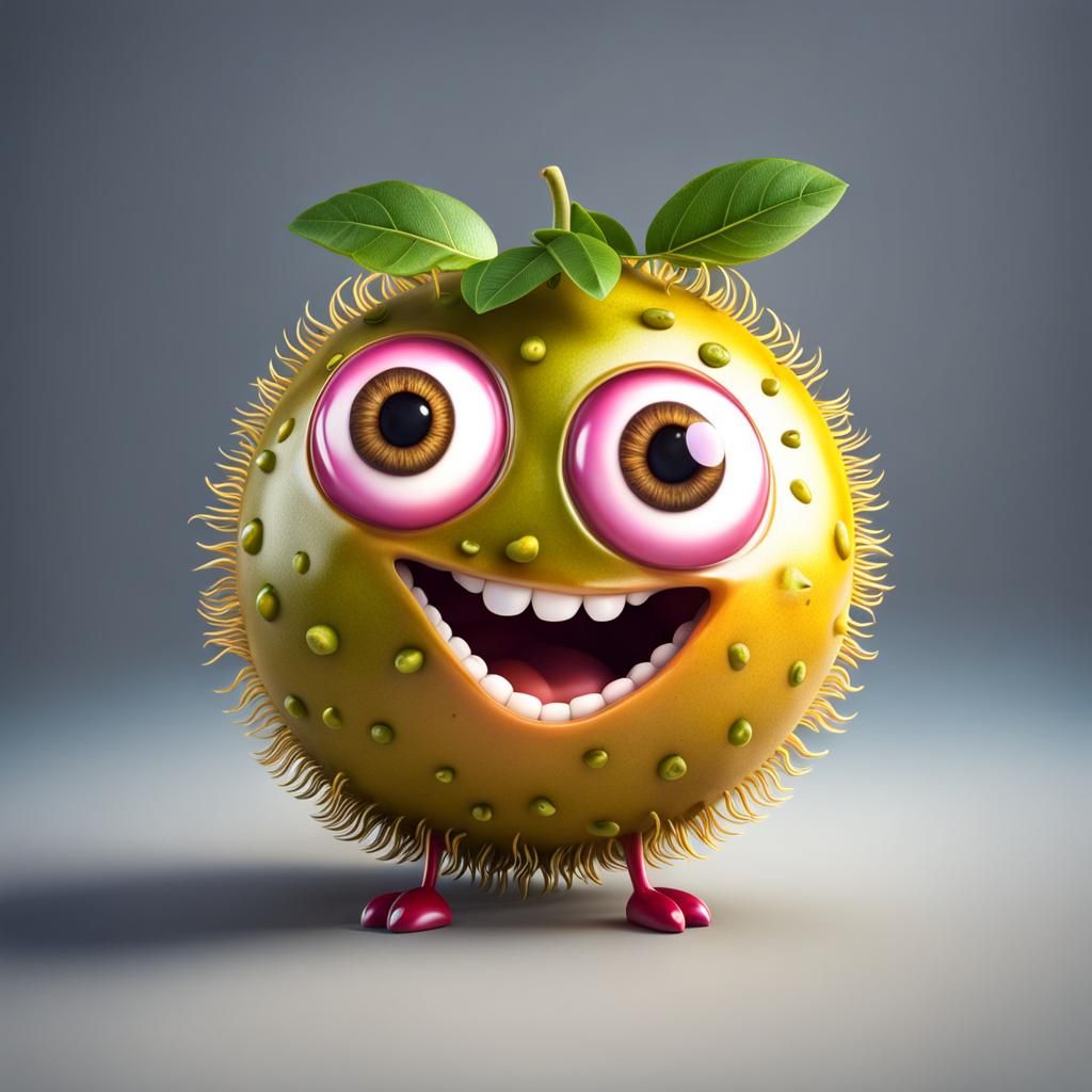 Adorable Passion Fruit Character Concept Art