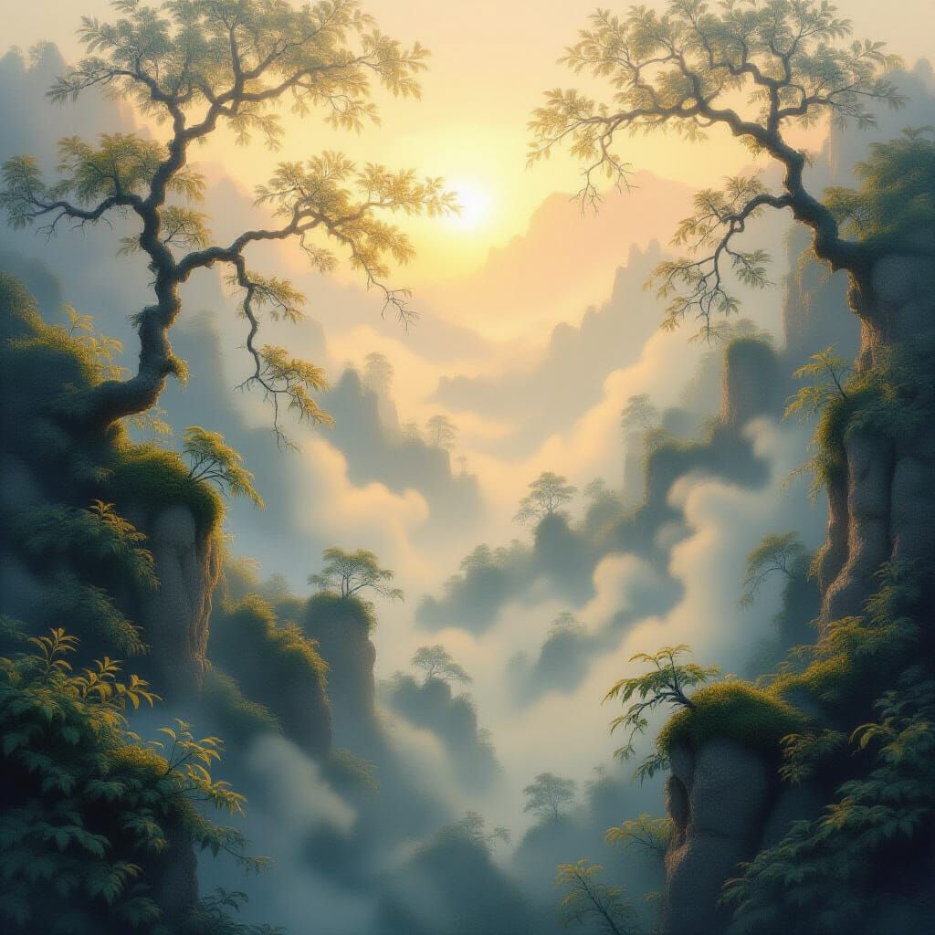 Ethereal Dense Irregular Connective Tissue in Golden Light