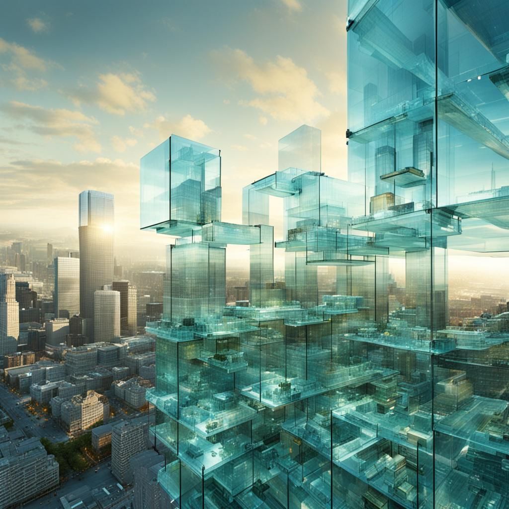 Futuristic Glass Cityscape