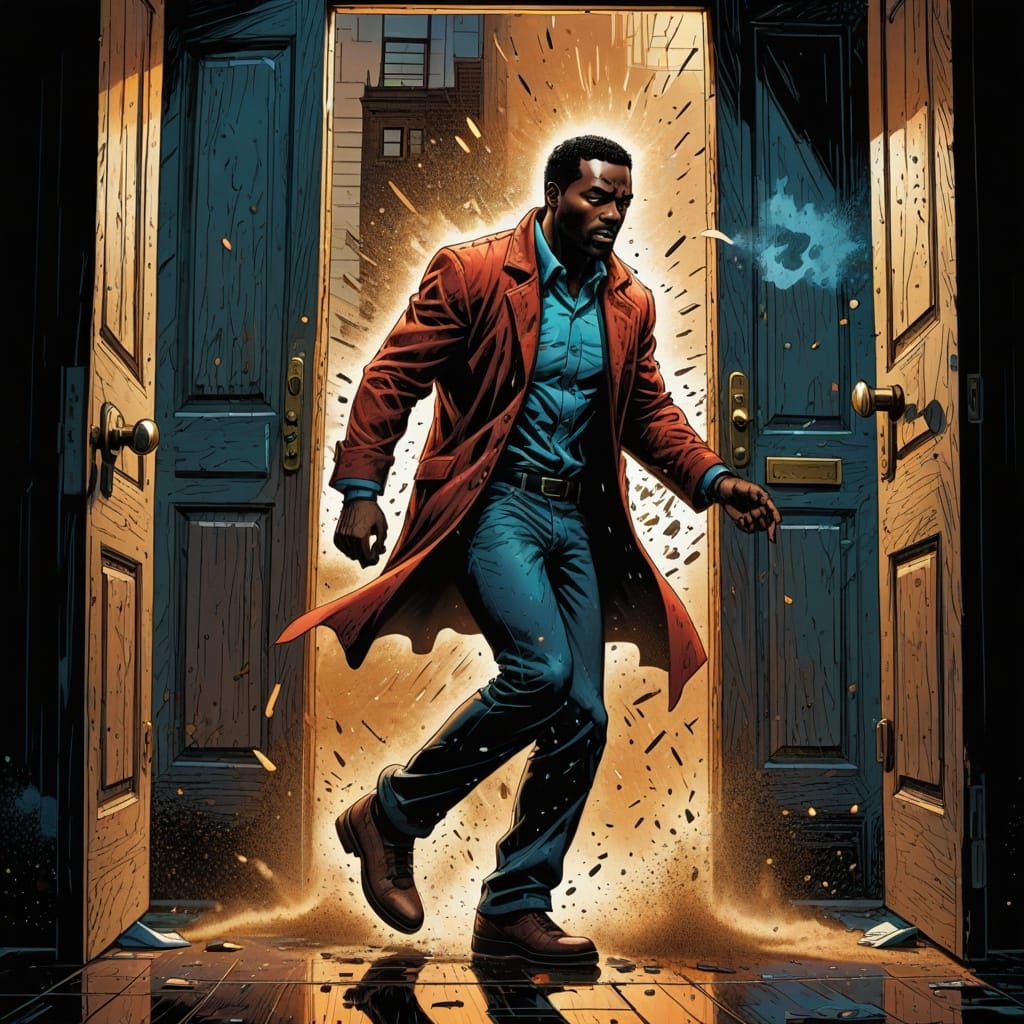 Urban Man Shakes Dust From Shoes In Comic Style