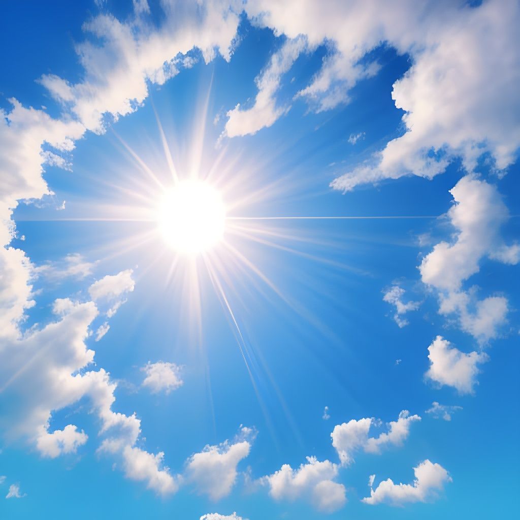 Vibrant Sunset in a Bright and Radiant Sky