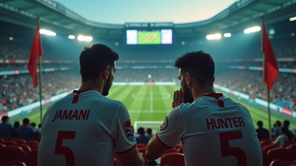 Emotional Bahraini Fan at Football Match, Cinematic Film Sti...