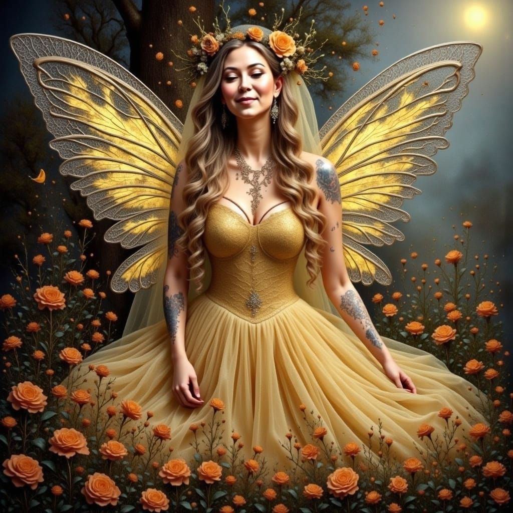 Fantasy Fey Spirit with Iridescent Chrome Effect