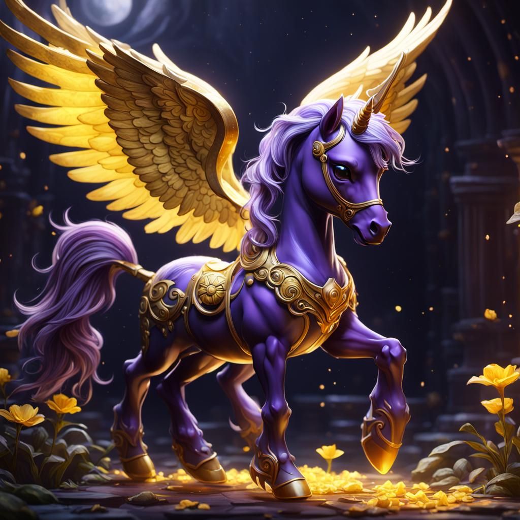 Baby Pegasus in Dark Fantasy Style