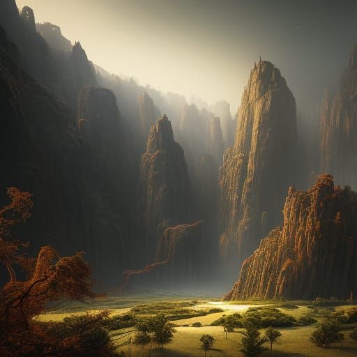 Hauntingly Surreal Cave: A Hyperdetailed Digital Painting