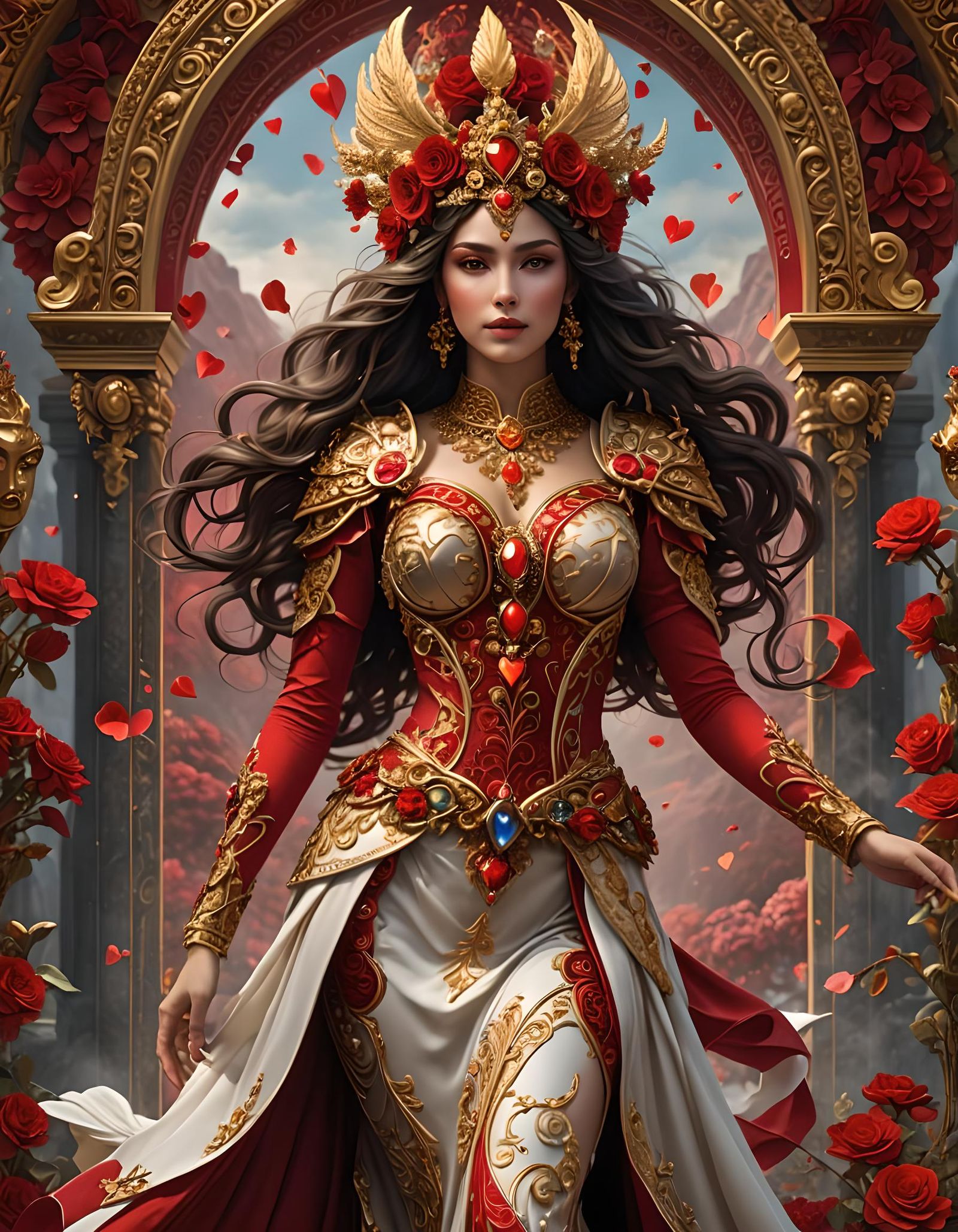 Elegant Valentines Goddess in Hyper-Realistic 8k