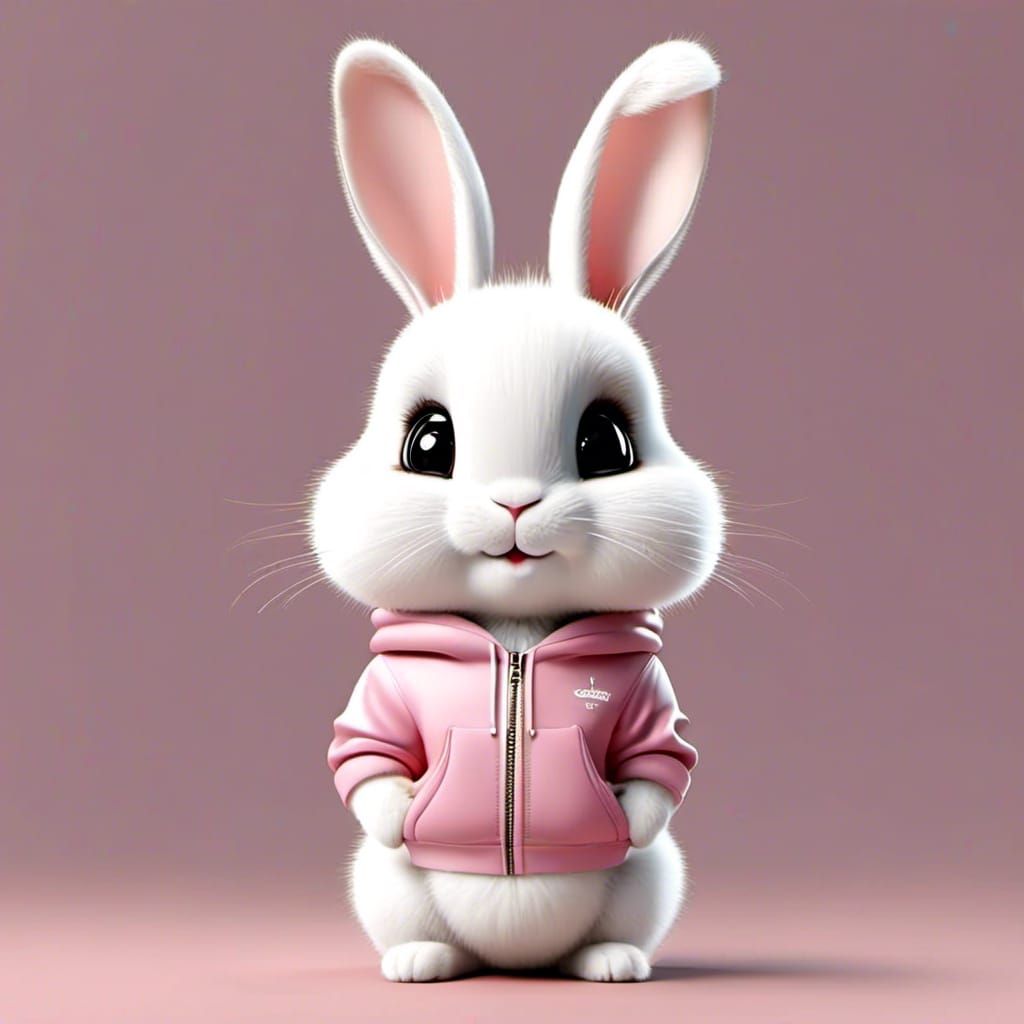 Cute Cartoon Rabbit in Fitness Wear