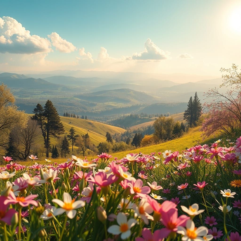 Surreal Easter Landscape in Vibrant Colors