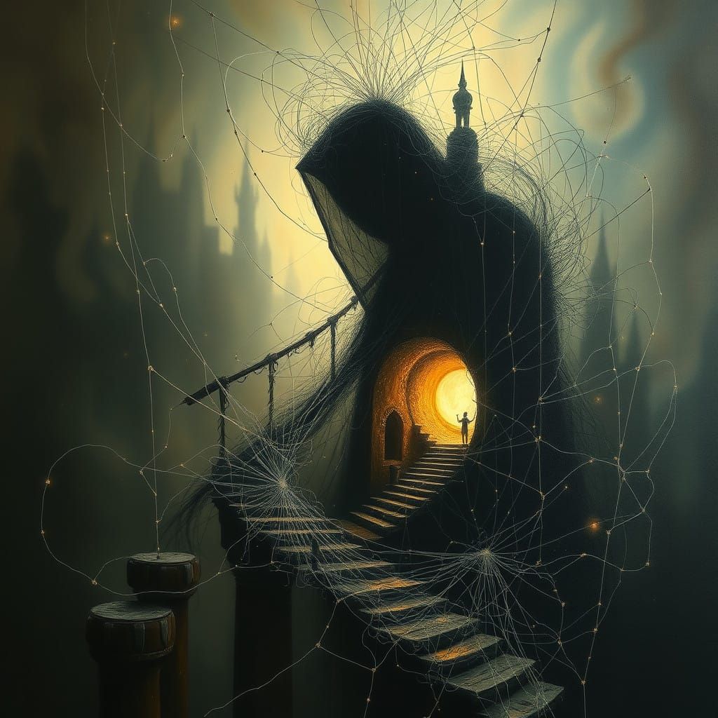 Shadows Dance Amidst an Ethereal Dreamscape