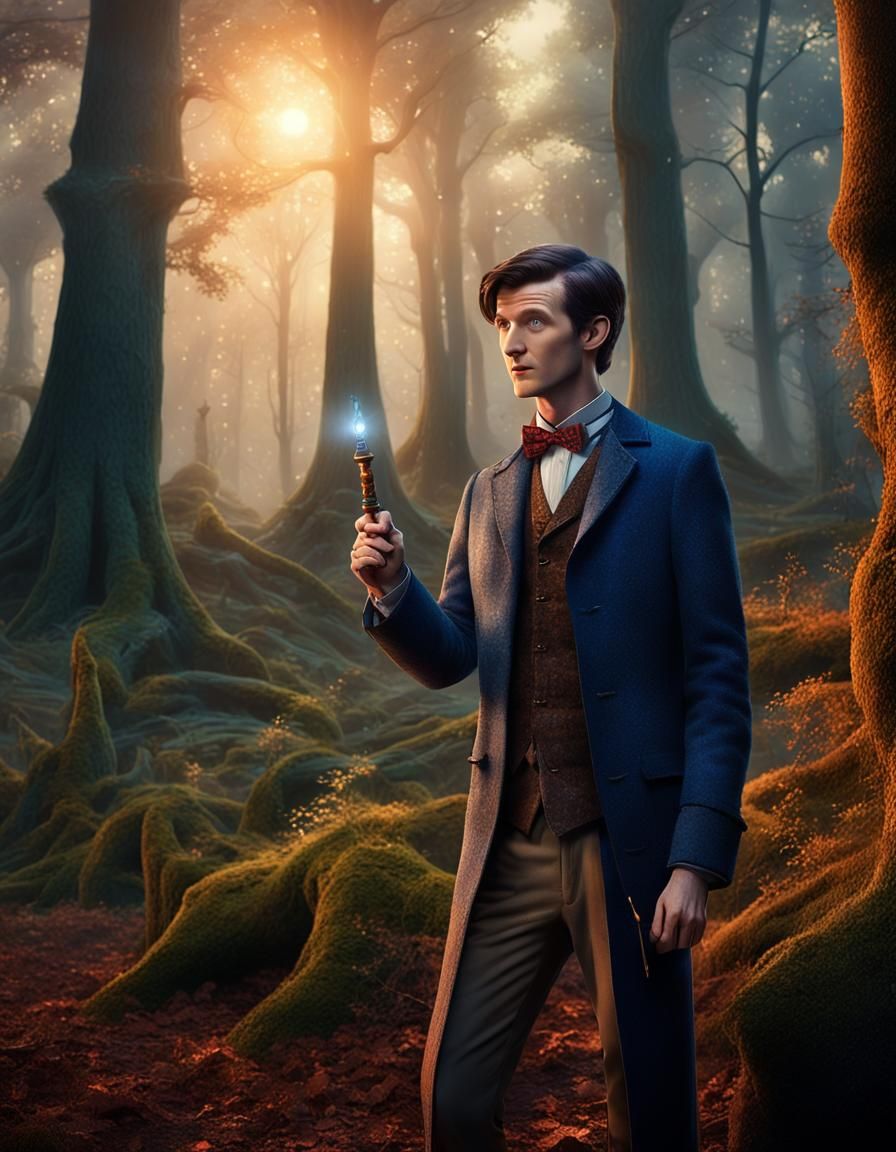 The Eleventh Doctor in Mystical Forest: Fantasy Art