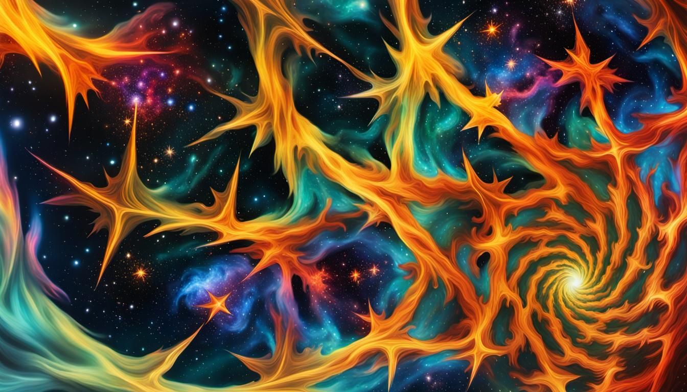 Celestial Vortex in Electric Blues and Purples