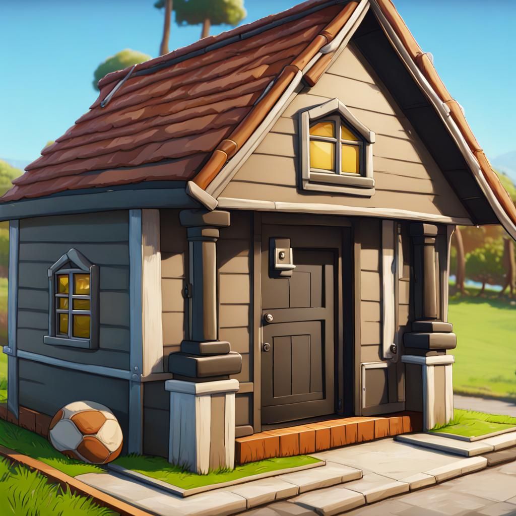 Dog House Logo in Fortnite Pleasant Park Style