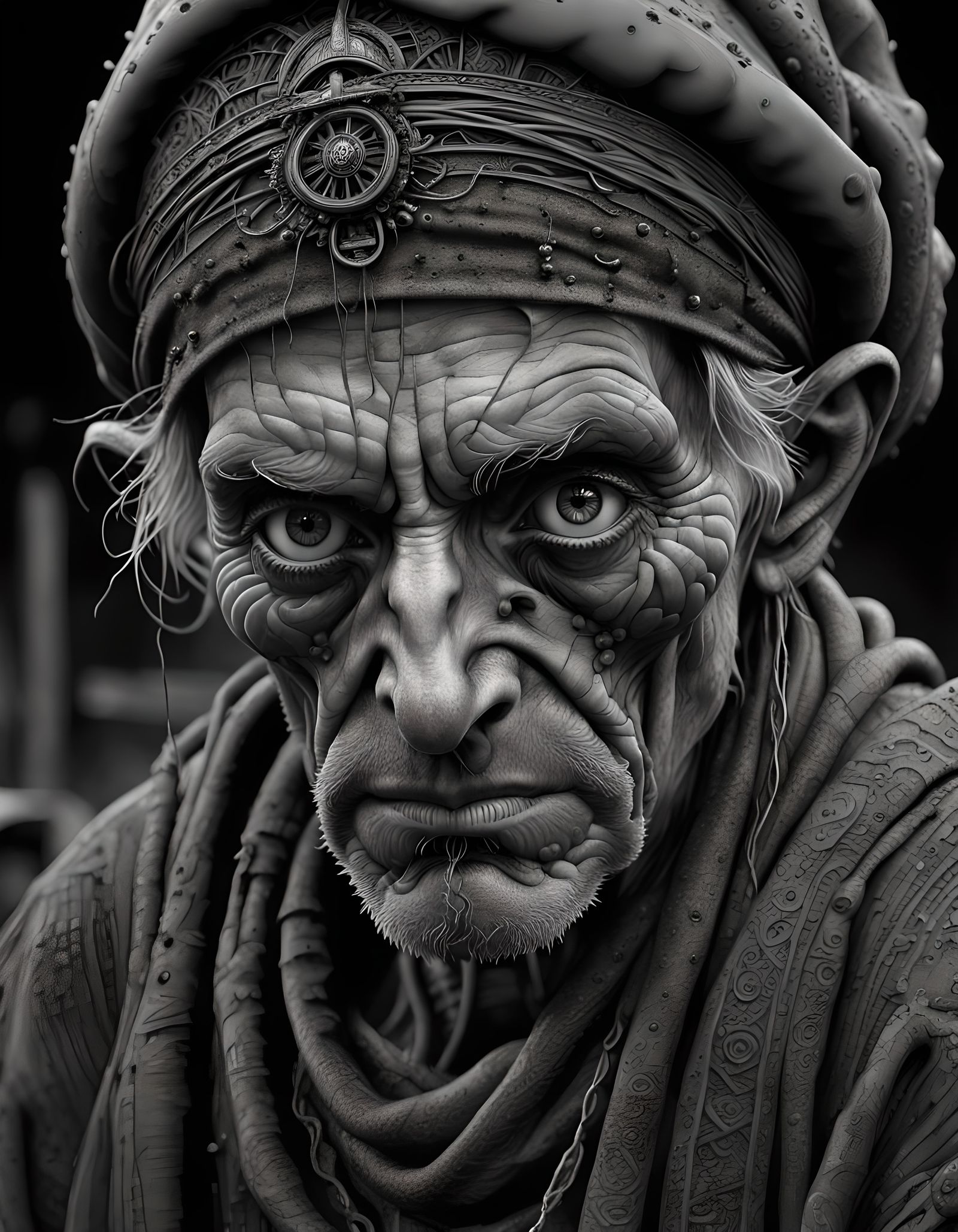 Sinister Futuristic Peasant in Year 2150