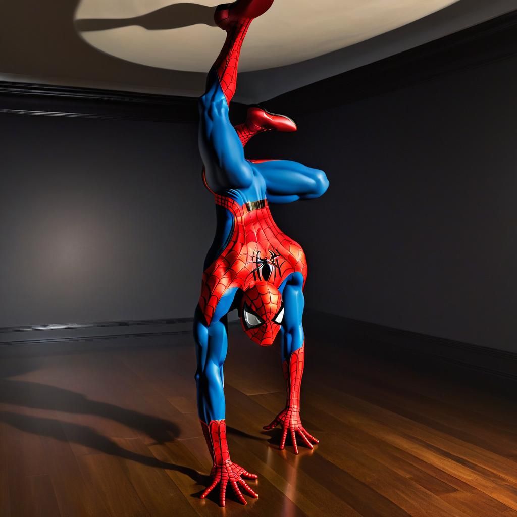 Spider-Man Anatomical Model Walks Upside Down