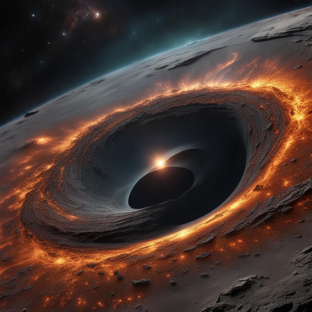 Oldest Black Hole: Detailed Matte Painting in Deep Color