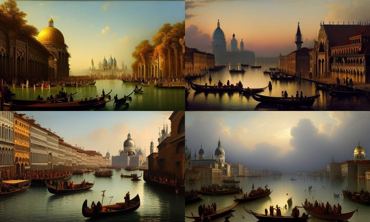 Venice Carnival by Gustave Doré: Detailed Matte Painting