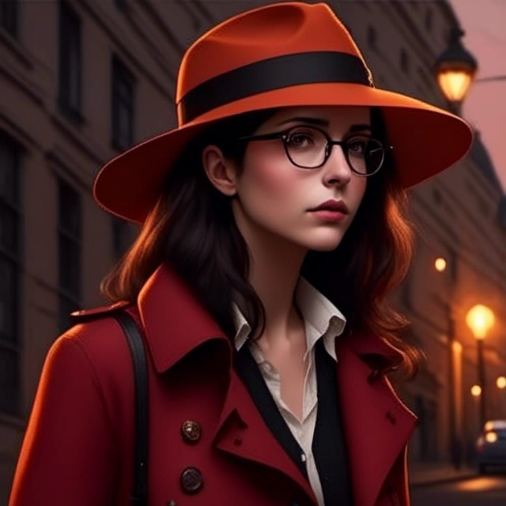 Contemplative Woman at Sunset in Photorealistic Style