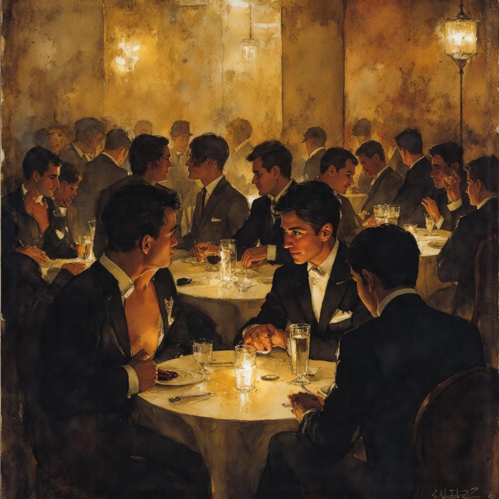 1920s Speakeasy Scene in Art Deco Style