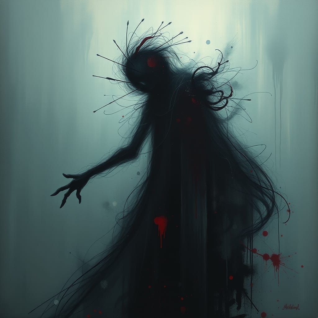 Mysterious Figure in a Dark, Troubled Realm