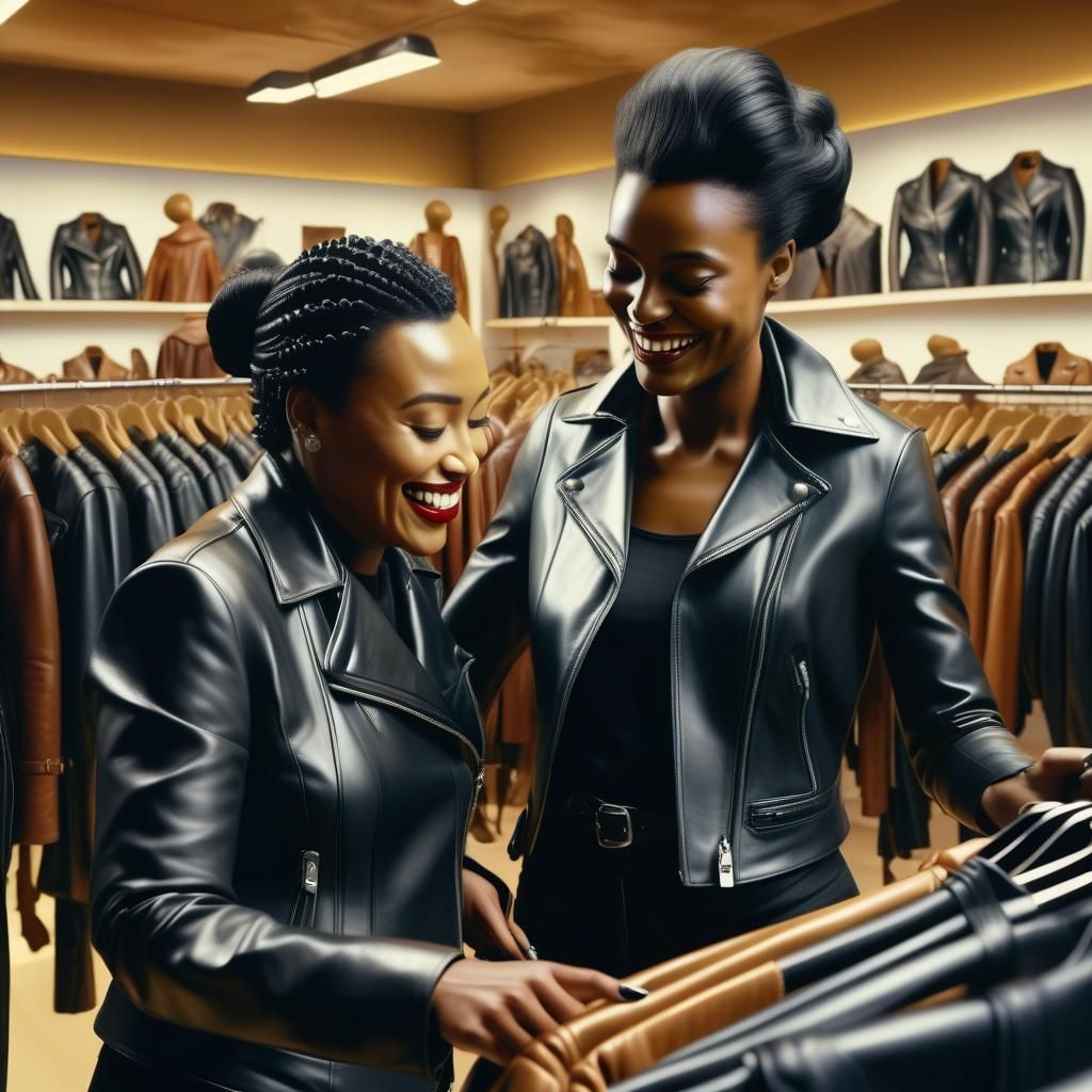 Surrealist Women in Leatherwear Boutique, Salvador Dali Styl...