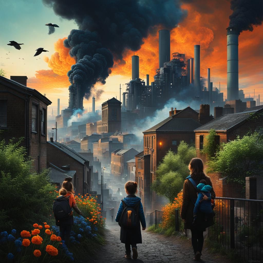 Industrial City Overtakes Nature With Eerie Sky