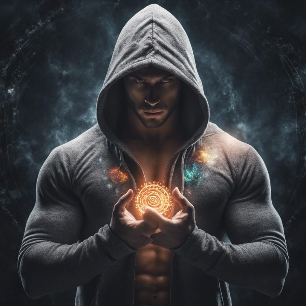 Magical Muscular Man in Dark Fantasy World