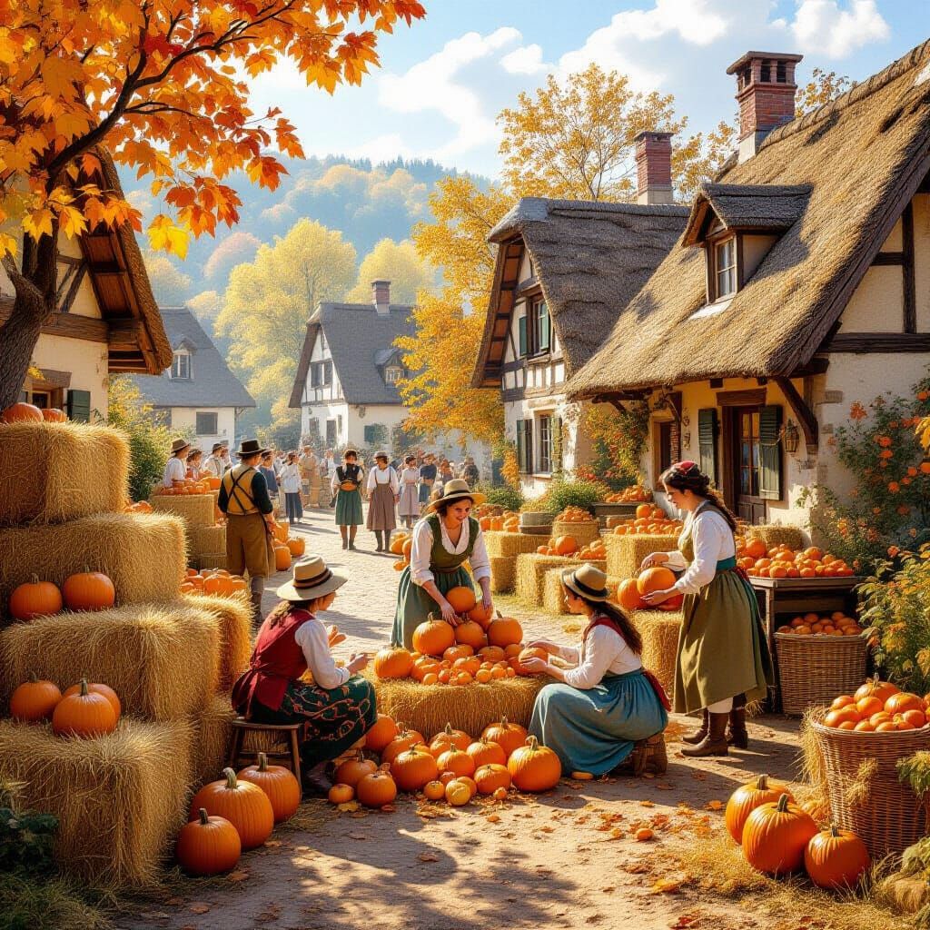 Autumn Harvest Festival in Quaint Village