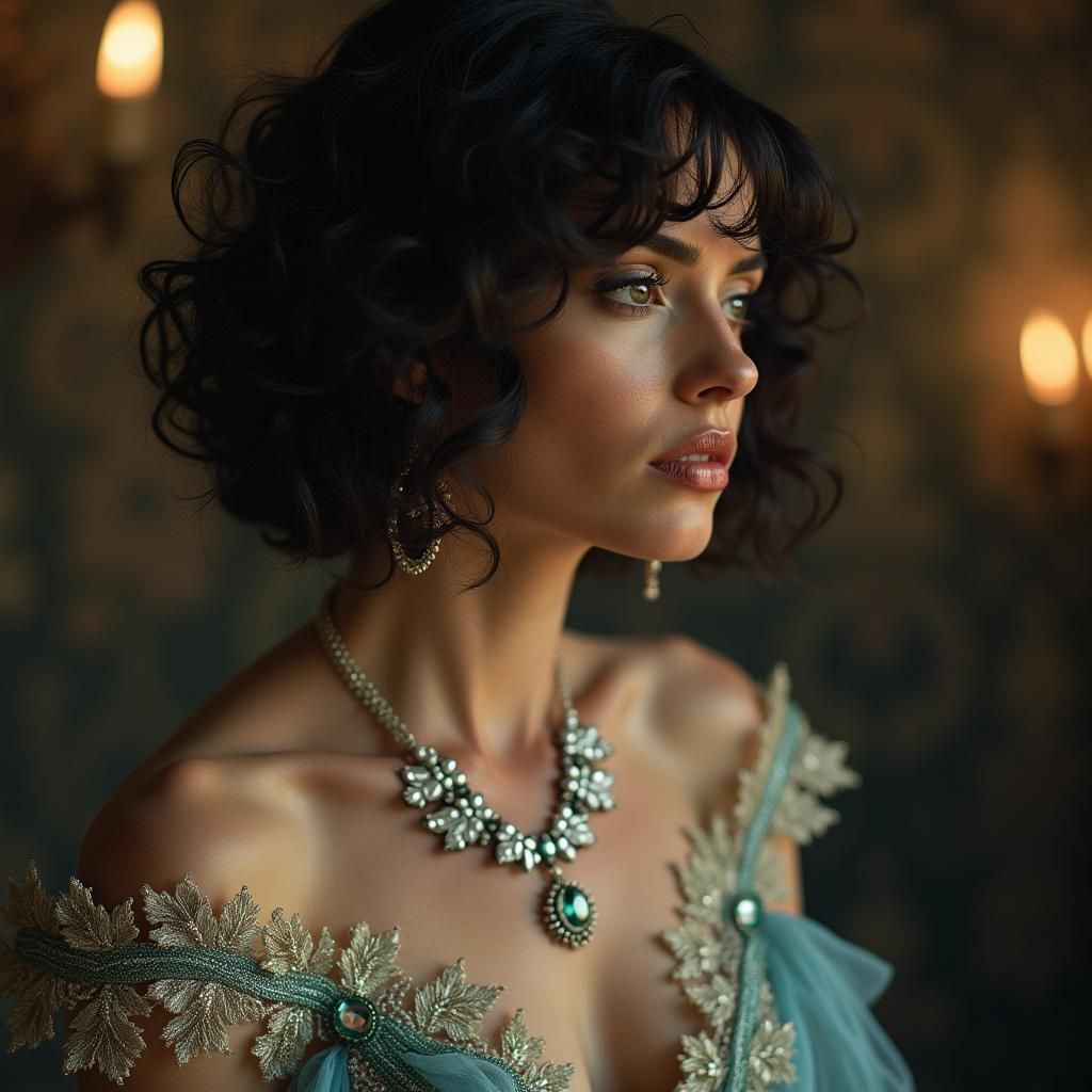 Singer in Haute Couture Gown: Cinematic Digital Art