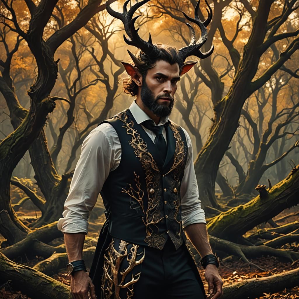 Satyr in Waistcoat: Digital Fantasy Matte Painting