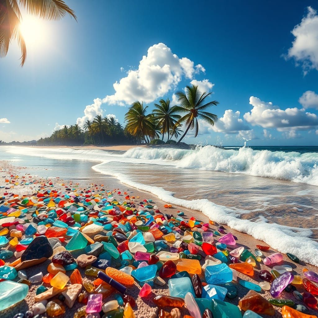 Beach where they found the glass to make