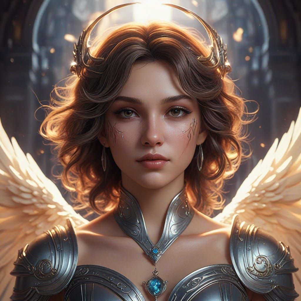 Angel and Demon Face-Off in Vivid, Hyperrealistic Portrait