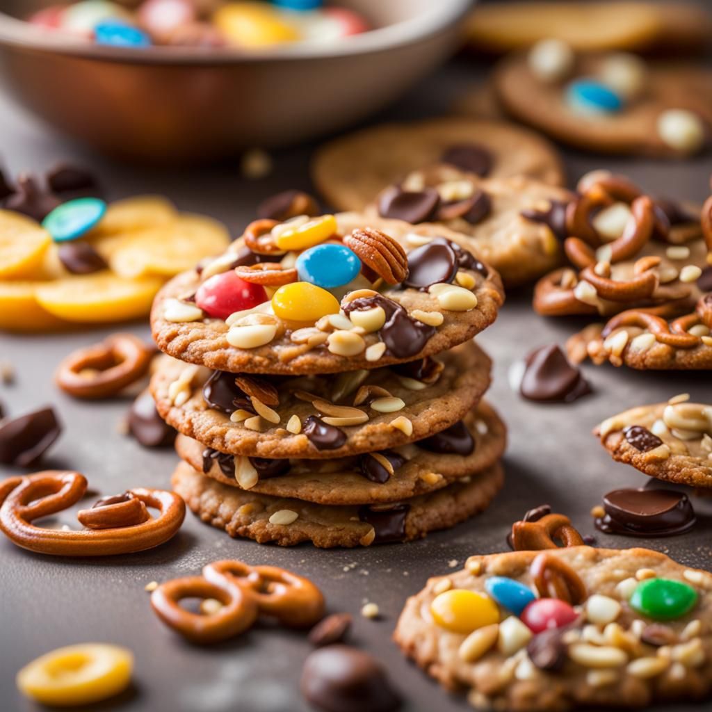 Delicious Kitchen Sink Cookies with Mixed Toppings