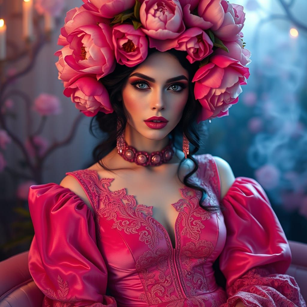 Divine Goddess of Desire in Psychedelic Bohemian Opulence