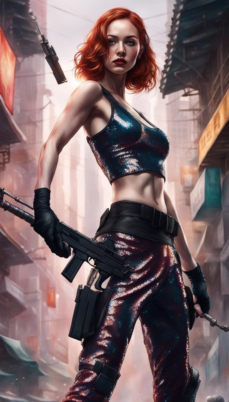 Ballerina with AK-47: Hyperrealistic Concept Art