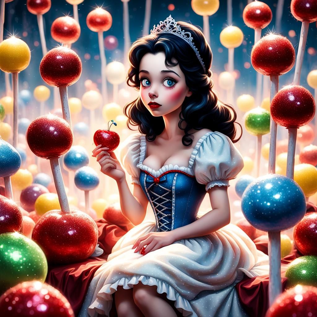 Creepy Cute Snow White in Candy Land, Burtonesque