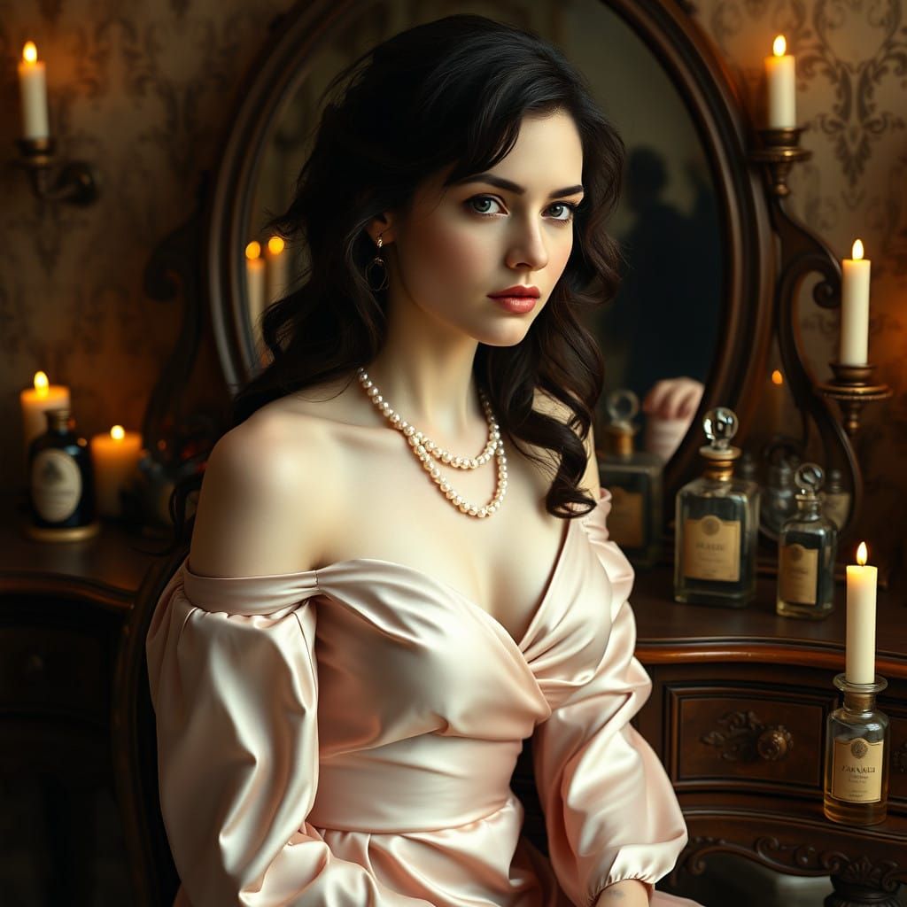 Ethereal Beauty in a Bygone Era - Art Nouveau Portrait