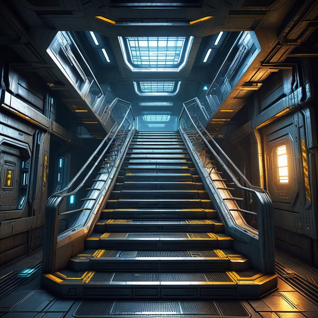 Sci-Fi Stairwells in Secret Research Base