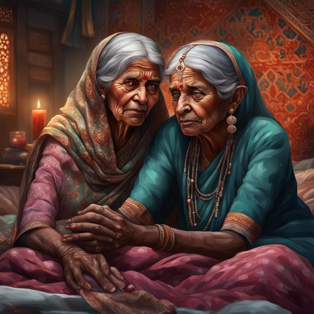 Touching Portrait of Generational Care in Hyperrealism