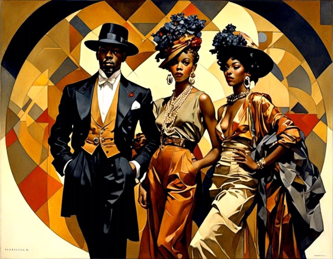 Zoot Suit Fashion in Maxfield Parrish Style