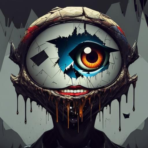 Fragmented Male Face in Surreal Digital Collage